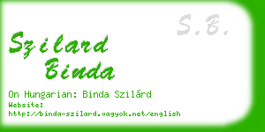 szilard binda business card